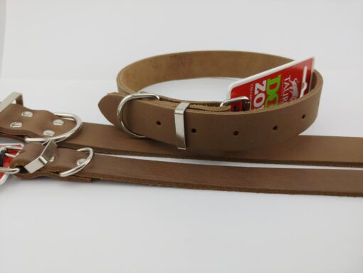 Buffed leather dog collar